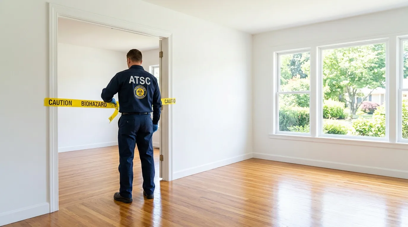 Certified biohazard cleanup crew performing Trauma Scene Cleanup in Arden-Arcade